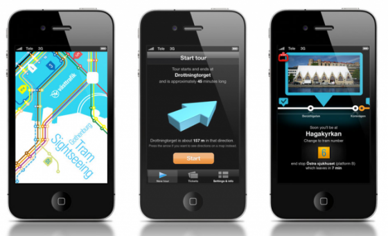 mobile advertising app goteborg sweeden tram sightseeing